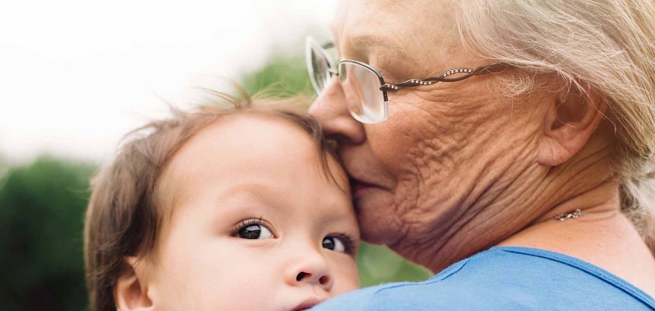 grandmother with child